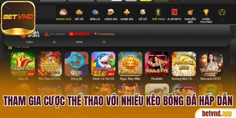 Trải Nghiệm Betvnd Săn Thưởng Cực Chất Ngay Hôm Nay 21 Tham gia cược thể thao với nhiều kèo bóng đá hấp dẫn